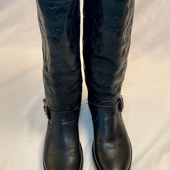 Frye x Coach Collab Veronica Black Leather Boots 7 B - Picture 6 of 10
